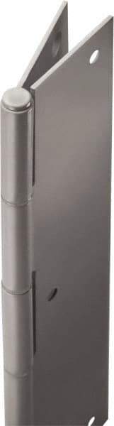 Stanley - 80" Long x 5" Wide, 20" Knuckle, Steel Continuous Hinge - 0.75" Thick, With Holes - Industrial Tool & Supply