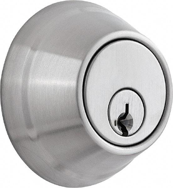 Stanley - 1-3/8 to 2" Door Thickness, Oil Rubbed Bronze Finish, Occupancy Indicator Deadbolt - Nonhanded Handling, Push in Lever Override, Keyless Cylinder - Industrial Tool & Supply