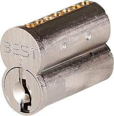 Best - Best I/C Core Small Format IC Cylinder - Satin Chrome Coated, Brass/Zinc Alloy - Industrial Tool & Supply