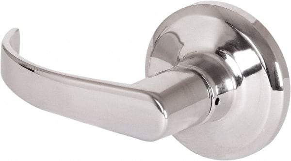 Stanley - Grade 2 Dummy Lever Lockset - 2-3/8 & 2-3/4" Back Set, Keyless Cylinder, Brass Alloy, Bright Chrome Finish - Industrial Tool & Supply