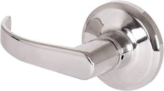 Stanley - Grade 2 Dummy Lever Lockset - 2-3/8 & 2-3/4" Back Set, Keyless Cylinder, Brass Alloy, Bright Chrome Finish - Industrial Tool & Supply