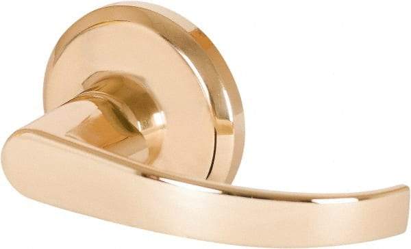 Stanley - Grade 2 Dummy Lever Lockset - 2-3/8 & 2-3/4" Back Set, Keyless Cylinder, Brass Alloy, Bright Brass Finish - Industrial Tool & Supply