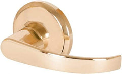 Stanley - Grade 2 Dummy Lever Lockset - 2-3/8 & 2-3/4" Back Set, Keyless Cylinder, Brass Alloy, Bright Brass Finish - Industrial Tool & Supply