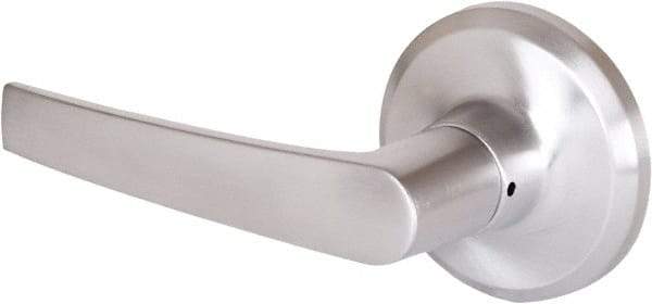 Stanley - Grade 2 Dummy Lever Lockset - 2-3/8 & 2-3/4" Back Set, Keyless Cylinder, Brass Alloy, Satin Chrome Finish - Industrial Tool & Supply