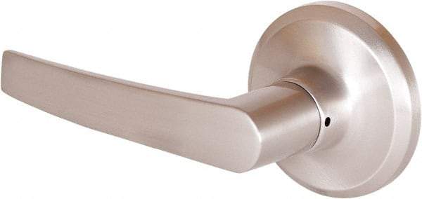 Stanley - Grade 2 Dummy Lever Lockset - 2-3/8 & 2-3/4" Back Set, Keyless Cylinder, Brass Alloy, Satin Nickel Finish - Industrial Tool & Supply