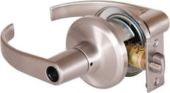 Stanley - Grade 2 Office Lever Lockset - 2-3/8 & 2-3/4" Back Set, Brass Alloy, Satin Nickel Finish - Industrial Tool & Supply