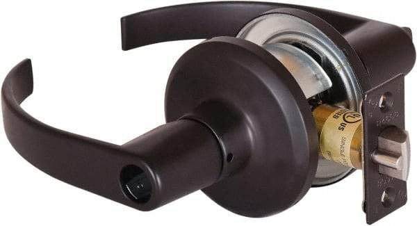 Stanley - Grade 2 Office Lever Lockset - 2-3/8 & 2-3/4" Back Set, Brass Alloy, Oil Rubbed Bronze Finish - Industrial Tool & Supply