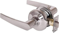 Stanley - Grade 2 Passage Lever Lockset - 2-3/8 & 2-3/4" Back Set, Keyless Cylinder, Brass Alloy, Bright Chrome Finish - Industrial Tool & Supply