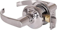 Stanley - Grade 2 Passage Lever Lockset - 2-3/8 & 2-3/4" Back Set, Keyless Cylinder, Brass Alloy, Bright Chrome Finish - Industrial Tool & Supply