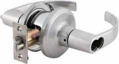 Stanley - Grade 2 Office Lever Lockset - 2-3/8 & 2-3/4" Back Set, Brass Alloy, Satin Chrome Finish - Industrial Tool & Supply
