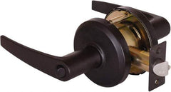 Stanley - Grade 2 Entrance Lever Lockset - 2-3/4" Back Set, Key In Lever Cylinder, Brass Alloy, Oil Rubbed Bronze Finish - Industrial Tool & Supply