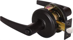 Stanley - Grade 2 Privacy Lever Lockset - 2-3/4" Back Set, Keyless Cylinder, Brass Alloy, Oil Rubbed Bronze Finish - Industrial Tool & Supply