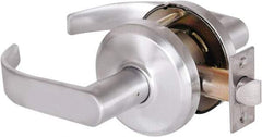 Stanley - Grade 2 Passage Lever Lockset - 2-3/4" Back Set, Keyless Cylinder, Brass Alloy, Satin Chrome Finish - Industrial Tool & Supply