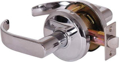 Stanley - Grade 2 Passage Lever Lockset - 2-3/4" Back Set, Keyless Cylinder, Brass Alloy, Bright Chrome Finish - Industrial Tool & Supply