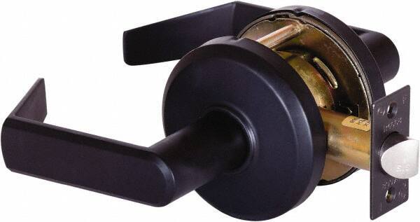 Stanley - Grade 2 Passage Lever Lockset - 2-3/4" Back Set, Keyless Cylinder, Brass Alloy, Oil Rubbed Bronze Finish - Industrial Tool & Supply