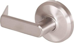 Stanley - Grade 2 Dummy Lever Lockset - 2-3/4" Back Set, Keyless Cylinder, Brass Alloy, Nickel Finish - Industrial Tool & Supply