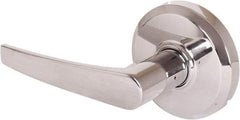 Stanley - Grade 2 Dummy Lever Lockset - 2-3/4" Back Set, Keyless Cylinder, Brass Alloy, Bright Chrome Finish - Industrial Tool & Supply