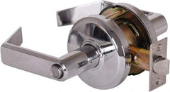 Stanley - Grade 2 Privacy Lever Lockset - 2-3/4" Back Set, Keyless Cylinder, Brass Alloy, Bright Chrome Finish - Industrial Tool & Supply
