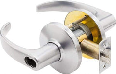 Best - Grade 1 Storeroom Lever Lockset - 2-3/4" Back Set, Key In Lever Cylinder, Brass Alloy, Satin Chrome Finish - Industrial Tool & Supply