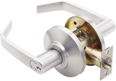 Best - Grade 2 Entrance Lever Lockset - 2-3/4" Back Set, Key In Lever Cylinder, Brass Alloy, Satin Chrome Finish - Industrial Tool & Supply