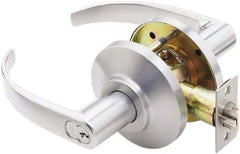 Best - Grade 2 Entrance Lever Lockset - 2-3/4" Back Set, Key In Lever Cylinder, Brass Alloy, Satin Chrome Finish - Industrial Tool & Supply