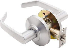 Best - Grade 2 Passage Lever Lockset - 2-3/4" Back Set, Keyless Cylinder, Brass Alloy, Satin Chrome Finish - Industrial Tool & Supply