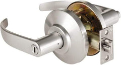 Best - Grade 2 Passage Lever Lockset - 2-3/4" Back Set, Keyless Cylinder, Brass Alloy, Satin Chrome Finish - Industrial Tool & Supply
