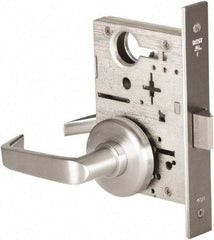 Best - Grade 1 Passage Lever Lockset - 2-3/4" Back Set, Keyless Cylinder, Brass Alloy, Satin Chrome Finish - Industrial Tool & Supply