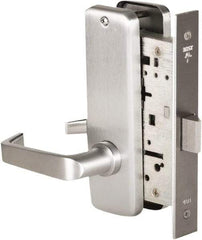 Best - Grade 1 Passage Lever Lockset - 2-3/4" Back Set, Keyless Cylinder, Brass Alloy, Satin Chrome Finish - Industrial Tool & Supply