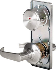 Stanley - Grade 2 Passage Lever Lockset - 2-3/4" Back Set, Keyless Cylinder, Brass Alloy, Satin Chrome Finish - Industrial Tool & Supply