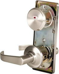 Stanley - Grade 2 Passage Lever Lockset - 2-3/4" Back Set, Keyless Cylinder, Brass Alloy, Nickel Finish - Industrial Tool & Supply