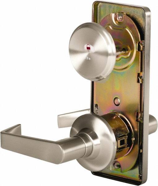Stanley - Grade 2 Passage Lever Lockset - 2-3/4" Back Set, Keyless Cylinder, Brass Alloy, Nickel Finish - Industrial Tool & Supply