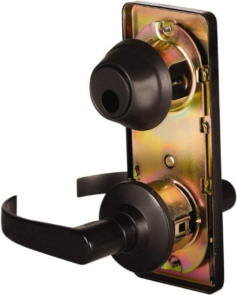 Stanley - Grade 2 Passage Lever Lockset - 2-3/4" Back Set, Keyless Cylinder, Brass Alloy, Oil Rubbed Bronze Finish - Industrial Tool & Supply