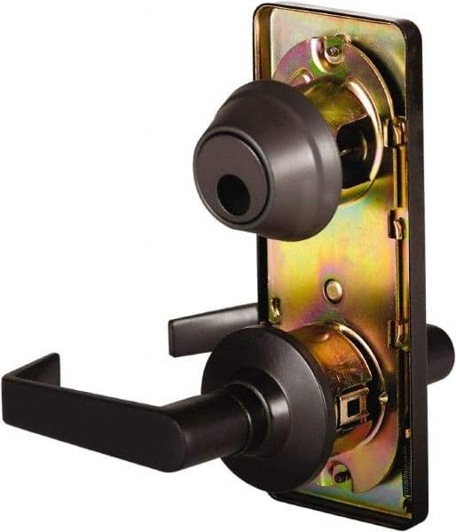 Stanley - Grade 2 Passage Lever Lockset - 2-3/4" Back Set, Keyless Cylinder, Brass Alloy, Oil Rubbed Bronze Finish - Industrial Tool & Supply