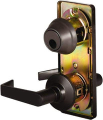 Stanley - Grade 2 Passage Lever Lockset - 2-3/4" Back Set, Keyless Cylinder, Brass Alloy, Oil Rubbed Bronze Finish - Industrial Tool & Supply