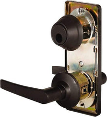 Stanley - Grade 2 Passage Lever Lockset - 2-3/4" Back Set, Keyless Cylinder, Brass Alloy, Oil Rubbed Bronze Finish - Industrial Tool & Supply