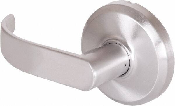 Stanley - Grade 1 Dummy Lever Lockset - 2-3/4" Back Set, Keyless Cylinder, Brass Alloy, Satin Chrome Finish - Industrial Tool & Supply
