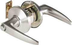 Best - Grade 1 Passage Lever Lockset - 2-3/4" Back Set, Keyless Cylinder, Brass Alloy, Satin Chrome Finish - Industrial Tool & Supply