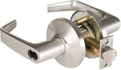 Best - Grade 1 Storeroom Lever Lockset - 2-3/4" Back Set, Key In Lever Cylinder, Brass Alloy, Satin Chrome Finish - Industrial Tool & Supply