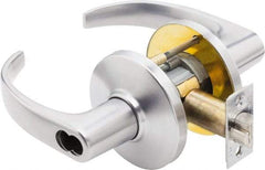 Best - Grade 1 Security Lever Lockset - 2-3/4" Back Set, Key In Lever Cylinder, Brass Alloy, Satin Chrome Finish - Industrial Tool & Supply