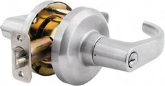 Stanley - Grade 1 Classroom Lever Lockset - 2-3/4" Back Set, Key In Lever Cylinder, Brass Alloy, Satin Chrome Finish - Industrial Tool & Supply
