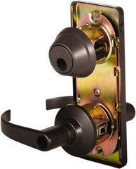Stanley - Grade 2 Entry Lever Lockset - 2-3/4" Back Set, Key In Lever Cylinder, Brass Alloy, Oil Rubbed Bronze Finish - Industrial Tool & Supply