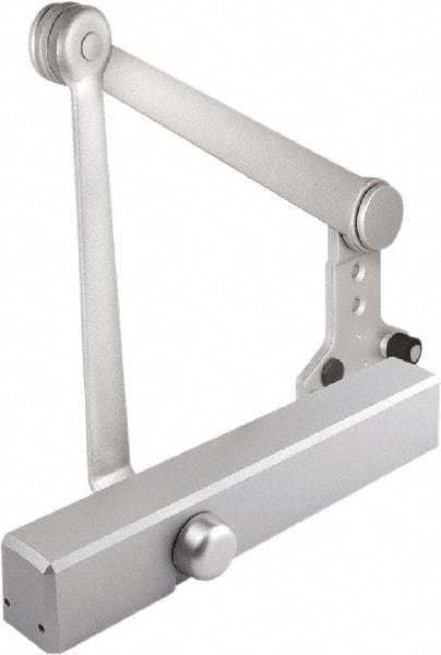 Stanley - 12-1/4" Closer Body Length, Multi-Size Closer Manual Damper - Painted Aluminum Finish, Reversible - Industrial Tool & Supply