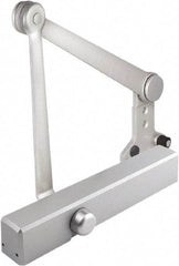 Stanley - 12-1/4" Closer Body Length, Multi-Size Closer Manual Damper - Painted Aluminum Finish, Reversible - Industrial Tool & Supply