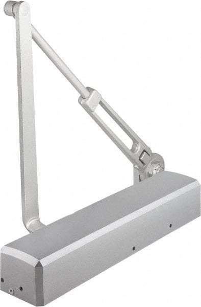 Stanley - 12-1/4" Closer Body Length, Multi-Size Closer Manual Damper - Painted Aluminum Finish, Reversible - Industrial Tool & Supply