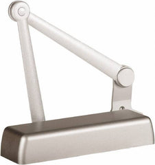 Stanley - 11-1/4" Closer Body Length, Multi-Size Closer Manual Damper - Painted Aluminum Finish, Reversible - Industrial Tool & Supply
