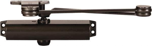 Stanley - 9-3/4" Closer Body Length, Multi-Size Closer Manual Damper - Painted Aluminum Finish, Reversible - Industrial Tool & Supply