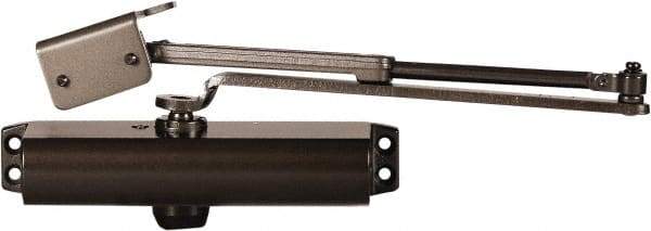 Stanley - 9-3/4" Closer Body Length, Multi-Size Closer Manual Damper - Painted Aluminum Finish, Reversible - Industrial Tool & Supply