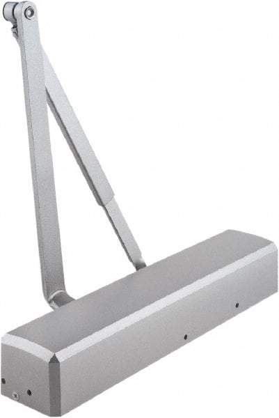 Stanley - Multisized Power Operated Damper - Multimount, Reversible Hand, Painted Aluminum Finish - Industrial Tool & Supply