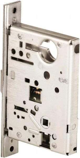 Stanley - Grade 1 Storeroom Lever Lockset - 2-3/4" Back Set, Best SFIC Cylinder, Brass Alloy, Satin Chrome Finish - Industrial Tool & Supply